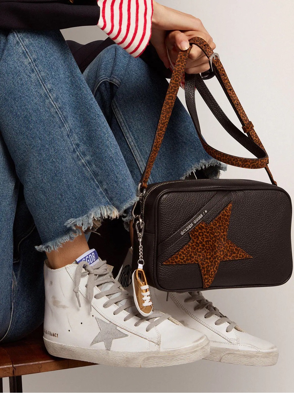 Golden Goose Francy Sneaker in White. Silver & Milk